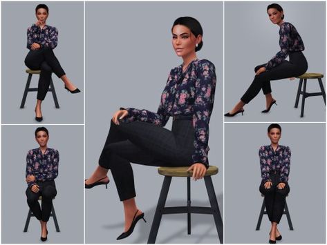 The Sims 4 Pose, Sims 4 Photography, Professional Profile Pictures, Sims 4 Couple Poses, Female Portrait Poses, Chair Pose, Headshot Poses, Sims 4 Downloads, Sitting Poses