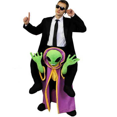 Zap! The costume that looks like you've just been abducted by Aliens or even riding them like the MI5. There will be no keeping you in Area 51. Pick Me Up Costumes are a bundle of fun and are an absolute must have at any Fancy Dress Party! This Alien Pick Me Up is out of this world! Agent Costume, Piggy Back, Fancy Dress Party, Fancy Costumes, Fancy Dress Up, Fancy Dress Costume, Secret Agent, Up Costumes, Halloween Fancy Dress