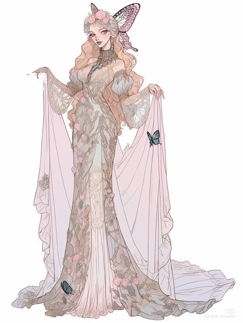 Bestie Book, Goddess Outfit, Fairy Outfit, Angel Outfit, Clothing Art, Fashion Drawing Dresses, Fashion Illustration Dresses, Fantasy Costumes, Fashion Design Drawings