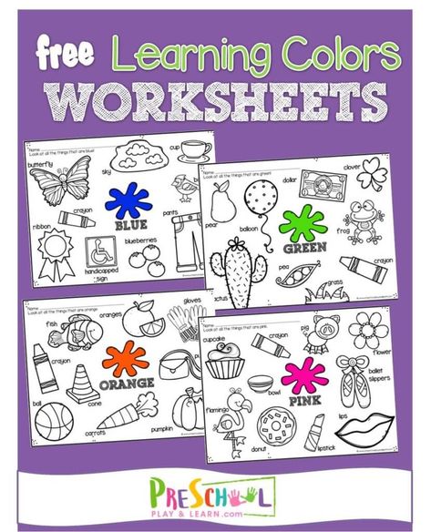 Colors Coloring Pages, Kindergarten Coloring Sheets, 123 Homeschool 4 Me, Kindergarten Coloring Pages, Coloring Worksheets, Free Preschool Worksheets, Fun Activities For Toddlers, Preschool Colors, Free Coloring Sheets