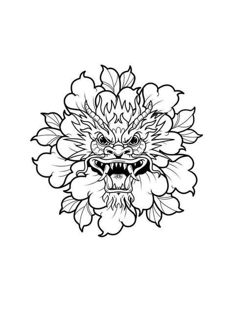 Japanese Foo Dog Tattoo, Japanese Foo Dog, Foo Dog Tattoo, Tattoo Line, Tattoo Practice, Tattoo Stencil Outline, Tattoo Style Drawings, Japan Tattoo, Tattoo Portfolio