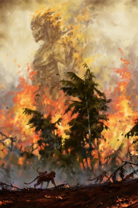 Jakub Rozalski, Rainforest Art, Fire Demon, Fire Painting, Fire Art, Forest Fire, Ap Art, Wild Nature, Secret Obsession