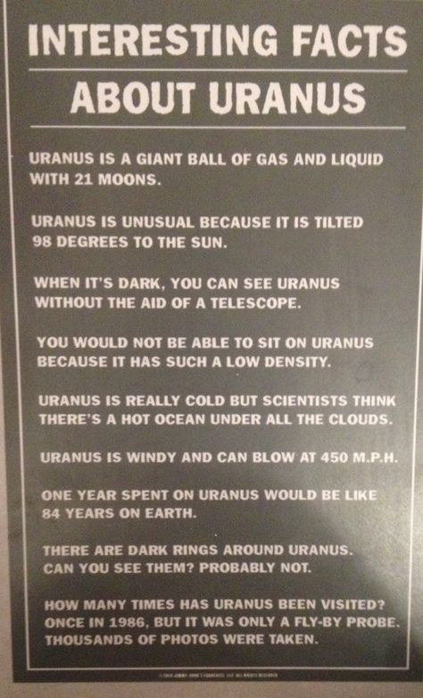 Funny facts about Uranus... Found in Jimmy Johns 7 Layer Mexican Dip, Homeschool Astronomy, Solar System Facts, Mexican Layer Dip, Uranus Planet, Mexican Dip, Planet Project, Tortilla Chip, Solar System Projects