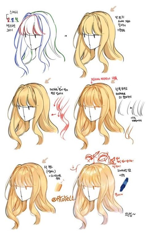 Drawing Hair Tutorial, 얼굴 드로잉, How To Shade, Digital Art Beginner, Hair Drawing, How To Draw Anime Hair, Digital Painting Tutorials, Poses References, Art Drawings Sketches Creative