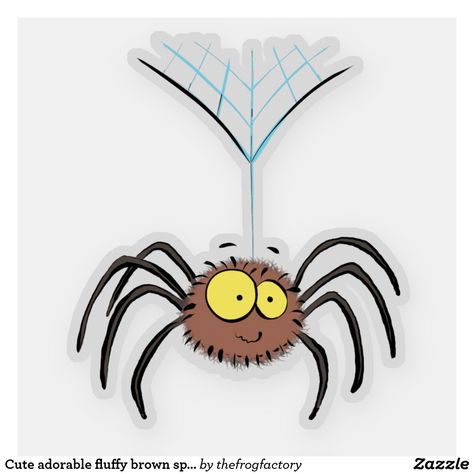 Cute adorable fluffy brown spider cartoon sticker Cute Spider Cartoon, Spider Cute Drawing, Spider Cartoon Drawing, Cute Spider Drawing, Fuzzy Spider, Spider Face Painting, Spider Cartoon, Halloween Window Silhouettes, Cartoon Spider