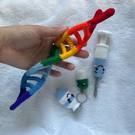 Crocheted DNA. Crocheted toy.