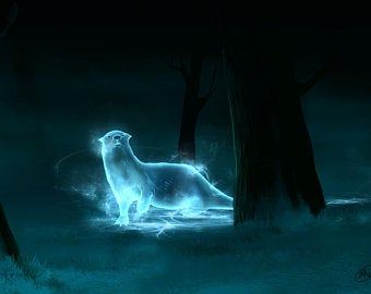 S039: Otter | Etsy Otter Patronus, Radagast The Brown, Writing Ideas, Otters, Etsy Australia, Animal Art, Harry Potter, Portugal, Digital Prints