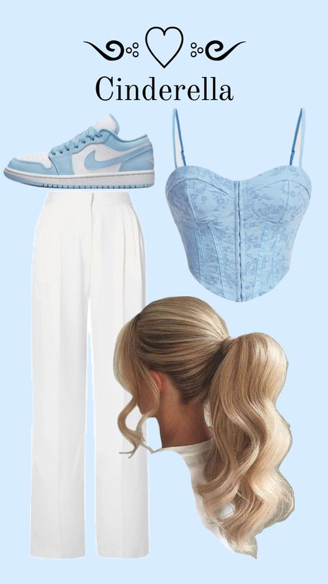 #fyp #outfit #outfitinspo #disney #cinderella Modern Day Cinderella Outfit, Cinderella Dti Fit, Cinderella Modern Outfit, Cinderella Inspired Outfit, Disneybound Cinderella Casual, Cinderella Aesthetic, Modern Cinderella, Disney Fits, Disney Cinderella