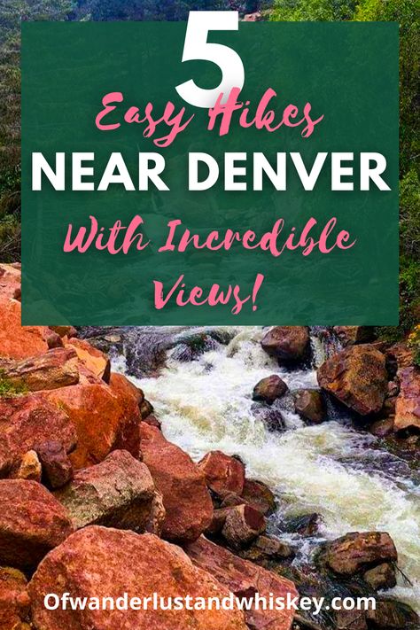 I’m FAR from being considered the outdoorsy type, but I do still love a laid-back day hike during the warm months! Here’s a list of my top five go-to day hikes near Denver that are only within an hour from the city. #Denver #Dayhikes #Thingstodo #Travel #Denverhikes 2 Days In Denver Colorado, Denver Colorado Things To Do, Best Fall Hikes In Colorado, Denver Colorado Vacation, Denver Colorado Hikes, Denver Hiking, Hikes Near Denver Colorado, Best Hikes Near Denver Colorado, Hiking 14ers Colorado