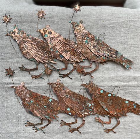 Tin Decorations, Embossing Art, Copper Ornaments, Copper Work, Metal Embossing, Copper Art, Tin Art, Metal Words, Metal Fabrication