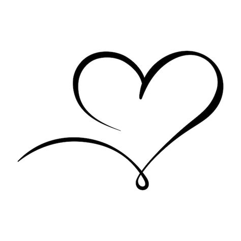 Kostenloser Vektor kalligraphie mit herz... | Free Vector #Freepik #freevector #herz #liebe #umriss #valentine Heart Calligraphy Design, Calligraphy Heart Design, Cursive Heart Tattoo, Love Symbols Heart, Heart Tattoo Outline, Heart Tattoo Drawing, Simple Heart Drawing, Love Heart Outline, Simple Heart Tattoo