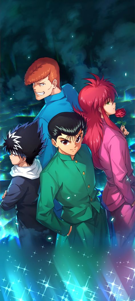 Team Urameshi, Top 5 Anime, Yu Yu Hakusho Anime, Yu Yu Hakusho, Cool Car Drawings, Animated Wallpapers For Mobile, 5 Anime, 80s Cartoons, Old Anime