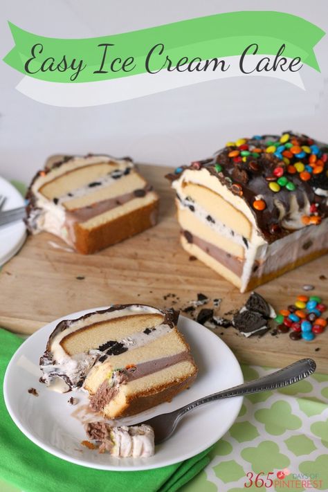 Easy Ice Cream Cake - frozen pound cake and ice cream (and a little candy) and BOOM DONE!!! BEST DESSERT EVER! Angel Food Ice Cream Cake, Store Bought Pound Cake Dessert Ideas, Best Dessert Ever, Cake Frozen, Cake And Ice Cream, Cake Princess, Easy Ice Cream Cake, Pinky Girl, Ice Cream Cake Recipe