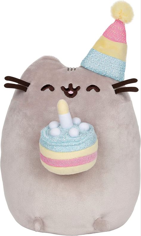 GUND Pusheen Birthday Cake Plush Stuffed Animal Cat, 9.5" Pusheen Stuffed Animal, Pusheen Birthday, Pusheen Shop, Pusheen Plush, Pusheen Cute, Cat Cupcakes, Pusheen Cat, Stuffed Animal Cat, Cat Plush