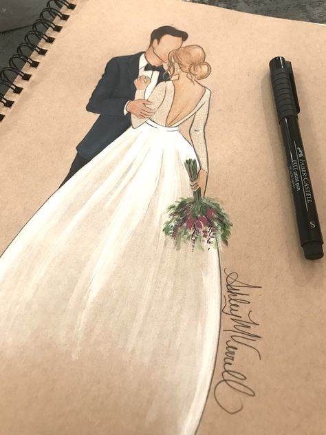 A personalized made to order custom bride & groom fashion sketch. Wedding artwork is the perfect keepsake as a wedding gift to the happy couple ora gift to yourself! This original 9 X 12" wedding illustration makes for anunique gift for the bride from her bridesmaids, mother of the bride or family. This is also the perfect wedding anniversary gift that a bride would cherish forever. #brideandgroomsketch #weddingart #weddingketch #coupleartwork #bridalfashionsketch #custombridalillustration Wedding Art Gift, Custom Wedding Illustration, Couple Artwork, Wedding Artwork, Funny Sketches, Groom Fashion, Groom Card, Simple Bride, Popular Wedding Dresses