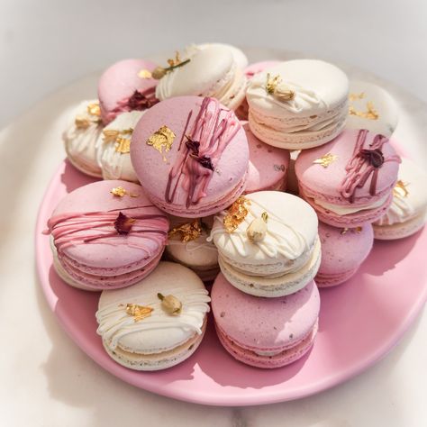 Products & Pricing — Soirée Macarons Bridal Macarons, Decorative Macarons, Macaron Business, Macaroons Aesthetic, Pretty Macarons, Macarons Aesthetic, Macaron Ideas, Macaron Packaging, Pink Macarons