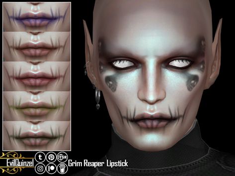 The Sims Resource - Grim Reaper Lipstick The Sims 4 Grim Reaper Cc, Sims 4 Cc Grim Reaper, Sims 4 Reaper Cc, Grim Reaper Sims 4 Cc, Sims 4 Grim Reaper Cc, Sims 4 Grim Reaper, Ombre Lipstick, Sims 4 Stories, Makeup Cc