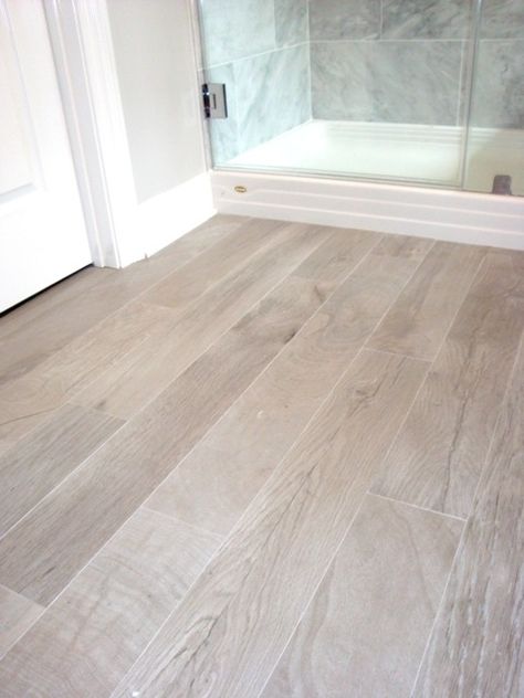 Grey Wood Floors Kitchen, Wood Tile Kitchen, Wood Tile Bathroom Floor, Grey Wood Tile, Faux Wood Tiles, Wood Tile Bathroom, Grey Laundry Rooms, Tile Bedroom, Wood Plank Tile