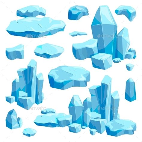 Ice Drawing, Ice Games, Minecraft Banner Designs, Broken Pieces, Low Poly Art, Ice Crystals, Blue Ice, Digital Painting Tutorials, Crystal Design