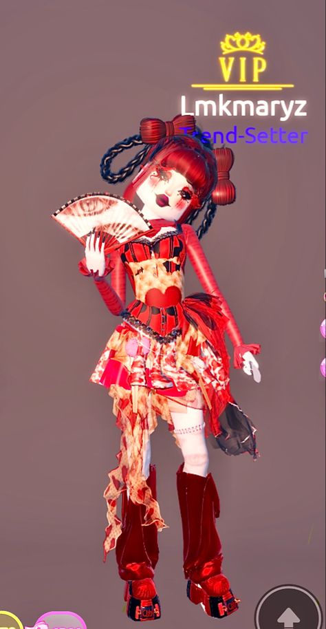 Dress to impress red clown villain style Clown Dress To Impress, Jester Dress To Impress, Clown Dress, Outfits Dress, Trend Setter, Dress To Impress, Dress Outfits, Quick Saves