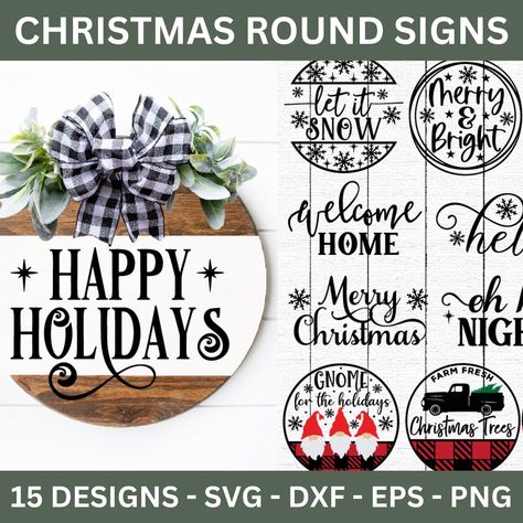 The category offers beautiful SVGs of the nativity scene, Christmas wall art for your house, vintage and unique elements for your family holiday cards Christmas SVG & Crafts Wood Round Christmas Sign, Christmas Circle Wood Signs, Round Sign Ideas, Christmas Round Wood Signs, Christmas Boards Signs, Cricut Svg Free, Round Wood Signs, Circuit Crafts, Painting Books