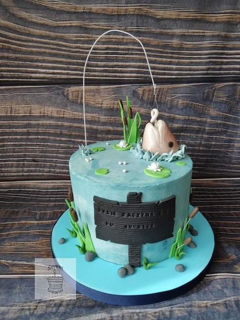 Fish Cake Birthday, Fishing Cake, Fishing Birthday, Fish Cake, Cake Designs Birthday, Fish Design, Cake Inspiration, Cake Designs, Fondant