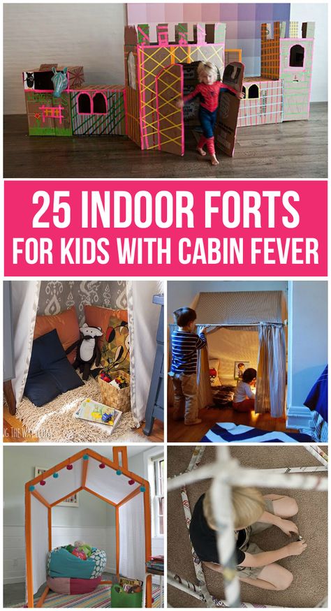 If your kids are stuck inside this winter (or anytime) try building one of these amazing indoor forts! Indoor Fort Ideas, Forts For Kids, Indoor Forts, Fort Ideas, Diy Fort, Kids Forts, Indoor Playhouse, Indoor Activities For Kids, Indoor Fun