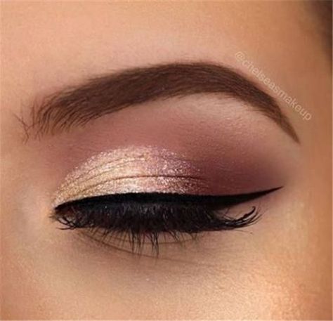 Rosa Make-up, Prom Makeup For Brown Eyes, Rose Gold Eye Makeup, Make Up Gold, Wedding Eye Makeup, Gold Eye Makeup, Wedding Makeup For Brown Eyes, Day Makeup Looks, Best Wedding Makeup