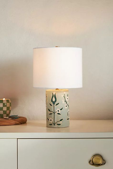 table lamp Chinoserie Lamp, Hippie Classroom, Lamp For Nightstand, Anthropologie Decor, Cute Lamp, Side Table Lamps, Nightstand Lamp, Ceramic Table Lamp, Unique Lamps