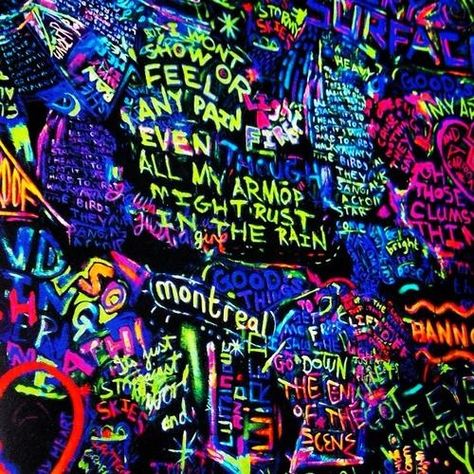 Part of Coldplay's MYLO XYLOTO Album Artwork (will be the inspiration for my 2013 ArtPrize Entry) Uv Aesthetic, Graffiti Images, Chill Room, Neon Room, Dennis Rodman, Laser Tag, Neon Aesthetic, Glow Party, Neon Party