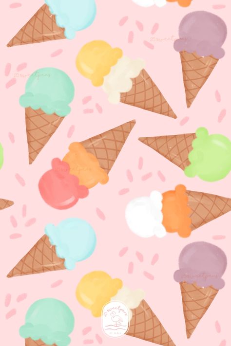 Ice Cream Background Aesthetic, Ice Cream Background Design, Ice Cream Phone Wallpaper, Ice Cream Wallpaper Iphone, Ice Cream Seamless Pattern, Cute Home Screen Wallpaper, Summer Wallpapers, Pusheen Cute, Cute Home Screens