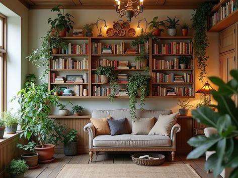 Floating Fantasies: Styling Ideas For Wall-Mounted Bookshelves - Bare Heart Buddy Hanging Wall Bookshelves, Bookshelves With Plants And Books, Mounted Shelves Living Room, Book Shelf Plants Ideas, Large Wall Bookshelf Ideas, Wall Mounted Shelves Living Room, Book Wall Ideas, Unique Shelves Creative Bookshelves, Wall With Bookshelves