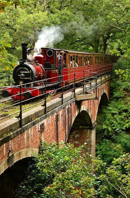 Steam Engine Trains, Wales Uk, Old Trains, Train Pictures, Steam Trains, Train Tracks, A Bridge, Train Rides, Train Travel