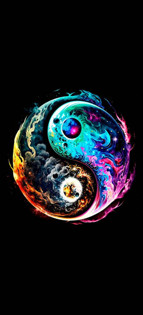 The yin yang symbol, also known as the Cosmic Yin Yang Mobile Wallpaper by GuidoniArt on DeviantArt Yin Yang Bonsai Tree Japan' Poster, picture, metal... Ying Yang Wallpaper, Alien Pictures, Dolphin Wall Art, Yin Yang Art, Yin Yang Symbol, Tattoo Background, Wallpaper Homescreen, Scary Dogs, Cool Picks