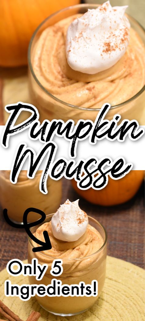 Pumpkin Mousse Recipe Easy, Pumpkin Recipes Easy Dinner, Fast Food Hacks, Pumpkin Pudding Recipes, Mousse Recipes Easy, Easy Pumpkin Dessert, Dessert To Make, Pumpkin Mousse, Pumpkin Recipes Easy