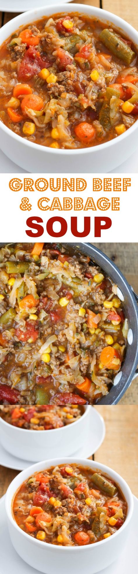 Ground Beef and Cabbage Soup - a quick, easy and budget-friendly soup recipe that's great for using up garden vegetables and frozen produce! Ground Beef And Cabbage Soup, Cabbage Crockpot, Cabbage Ground Beef, Crockpot Ground Turkey, Beef And Cabbage Soup, Beef Cabbage Soup, Ground Beef And Cabbage, Beef And Cabbage, Garden Vegetables