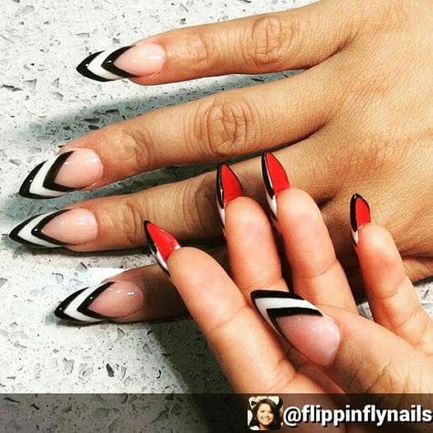 Red bottom nails !!! Nails Red Bottoms, Bottom Nails, Red Bottom Nails, App Making, Black And White Nail Designs, Es Nails, Black And White Nail Art, Celebrity Nails, Studded Nails