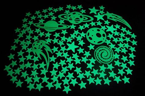 DirectGlow LLC 150+ Glow in the Dark Stars Super Glowing Galaxy Set Galaxy Stickers, Glow In The Dark Stars, Dark Ceiling, Dark Stars, Glow Stars, Star Ceiling, Tattoo Prices, Dark Star, Glow Party