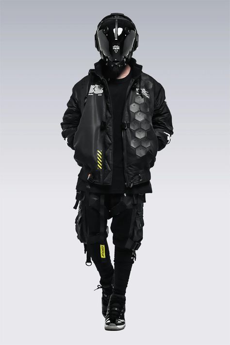 Cafe Racer Kits, Futuristic Streetwear, Japanese Techwear, Cyberpunk Outfit, Techwear Jacket, Ninja Outfit, Sci Fi Clothing, Futuristic Helmet, Tech Clothing