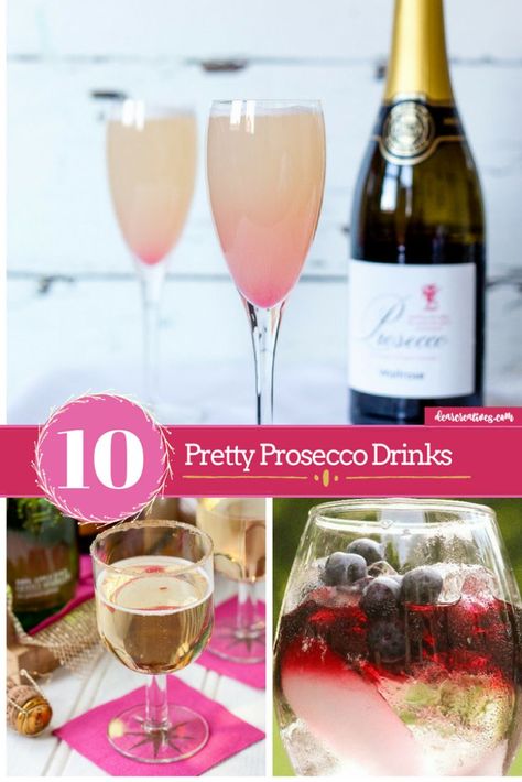 10 Pretty Prosecco Drinks - Looking for festive holiday drinks? This post has them also tips for setting up your drink station. #cocktails  #Prosecco #recipes #proseccodrinks #partydrinks #tips #howto #drinkstation #dearcreatives #thanksgiving #christmas Processco Cocktails, Prosecco Recipes, Prosecco Drinks, Festive Holiday Drinks, Christmas Drinks Alcohol Recipes, Christmas Drinks Alcohol, Church Fellowship, Recipe For Teens, Beverage Station