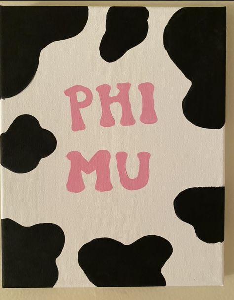 Phi Mu Canvas Painting, Phi Mu Paintings, Kappa Alpha Theta Canvas, Phi Mu Canvas, Pi Beta Phi Crafts, Big Little Canvas, Sorority Art, Big Little Basket, Painted Canvases