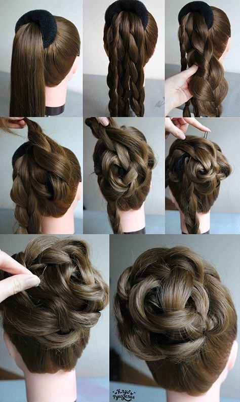 Elegant braided bun Hairstyle Shorthair, Sanggul Modern, Hairstyles Aesthetic, Shorthair Hairstyles, Updo Hairstyle, Pinterest Hair, Peinados Fáciles Para Cabello Corto, Penteado Cabelo Curto, Braided Bun