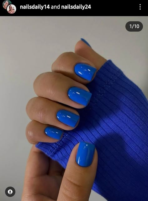 Fake Short Nails, Short Gel Polish, Deep Blue Nails, Short Stick On Nails, Solid Color Acrylic Nails, Glue On Nails Short, Blue Press On Nails, Nails Solid, Best Press On Nails