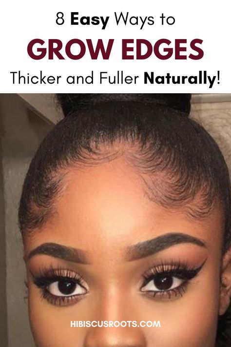 Read this article for top tips on how to regrow thinning edges back fast! How to care for your edges and hairline. How to grow your edges thinner. and how to get thicker, fuller edges and baby hairs on your natural hair! All while using natural and ayurvedic methods! #edges #babyhair #sleekedges #edgeshairstyles Edges On Natural Hair, Grow Baby Hair, Regrow Edges, Grow Hair Overnight, Grow Edges, Hair Growth Methods, Thinning Edges, Thicker Stronger Hair, Back Edges