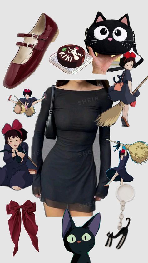 kiki's delivery service costume Kiki’s Delivery Service Costume Ideas, Kiki's Delivery Service Halloween Costumes, Kiki Delivery Service Costume, Yellow Dress Halloween Costume, Kiki’s Delivery Service Costume, Kiki's Delivery Service Outfit, Club Costumes Halloween, Studio Ghibli Costume Ideas, Studio Ghibli Halloween Costumes