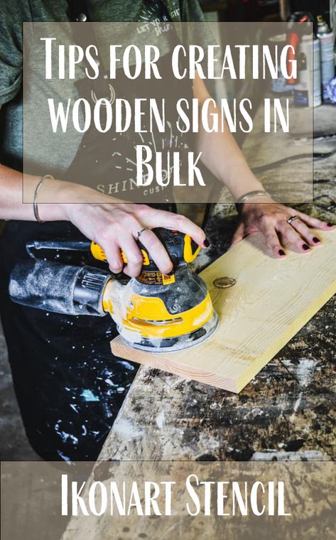 Tips for Creating Wood Signs with Ikonart - Ikonart Stencil Stencil Wood Signs, Diy Wooden Sign, Stencil On Wood, Diy Painted Signs, Gift Homemade, Homemade Ideas, Sanding Wood, Painted Wooden Signs, Stencil Wood