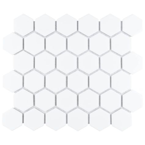 Search for Merola Tile, White, Black, Porcelain, Hexagon | Discover our Best Deals at Bed Bath & Beyond Hexagon Floor, Wall Mosaic, Fireplace Facade, Merola Tile, Porcelain Mosaic Tile, Hexagonal Mosaic, Porcelain Floor, House Tiles, Porcelain Flooring