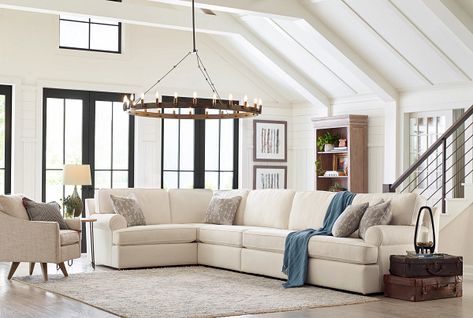 Sectional And Recliner Living Room, Lazyboy Sectional, Sofa With Recliner, Lazy Boy Furniture, Hampton Living Room, Lazy Boy Sofas, Family Room Sectional, Nailhead Sofa, Boys Room Design