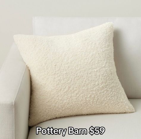 Pottery Barn Dupes- I could do this trend all day! I am a big fan of Pottery Barn. I think their home decor items are beautiful and at times worth the cost. However, with kids and pets, it doesn’t make sense to spend money on items that will potentially be broken or ruined at this point in my life. I’ve learned in my 30 years as a mom to reduce my stress and keep my home happy and comfy, I don’t buy the expensive stuff. So to achieve the look I want without the cost I find dupes! And honest... Boucle Pillow, Mohair Throw, Stylish Pillows, Wool Pillow, Pottery Barn Teen, Down Feather, Curtains For Sale, Mirror Art, Lumbar Throw Pillow