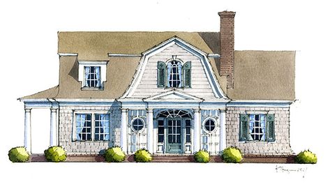 Spitzmiller And Norris House Plans, New England Cottage House Plans, New England House Floor Plans, Dutch Colonial House Plans, C Brandon Ingram, New England House Plans, Dutch Colonial House, Dutch Colonial Homes, Southern Living House